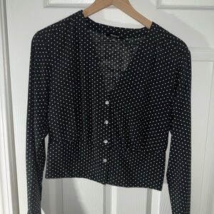 Madewell Black and White Polka Dot Button Down Shirt